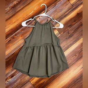 SO Olive Halter Peplum Tank Top